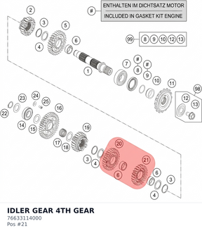 Diagram preview: IDLER GEAR 4TH GEAR (76633114000)