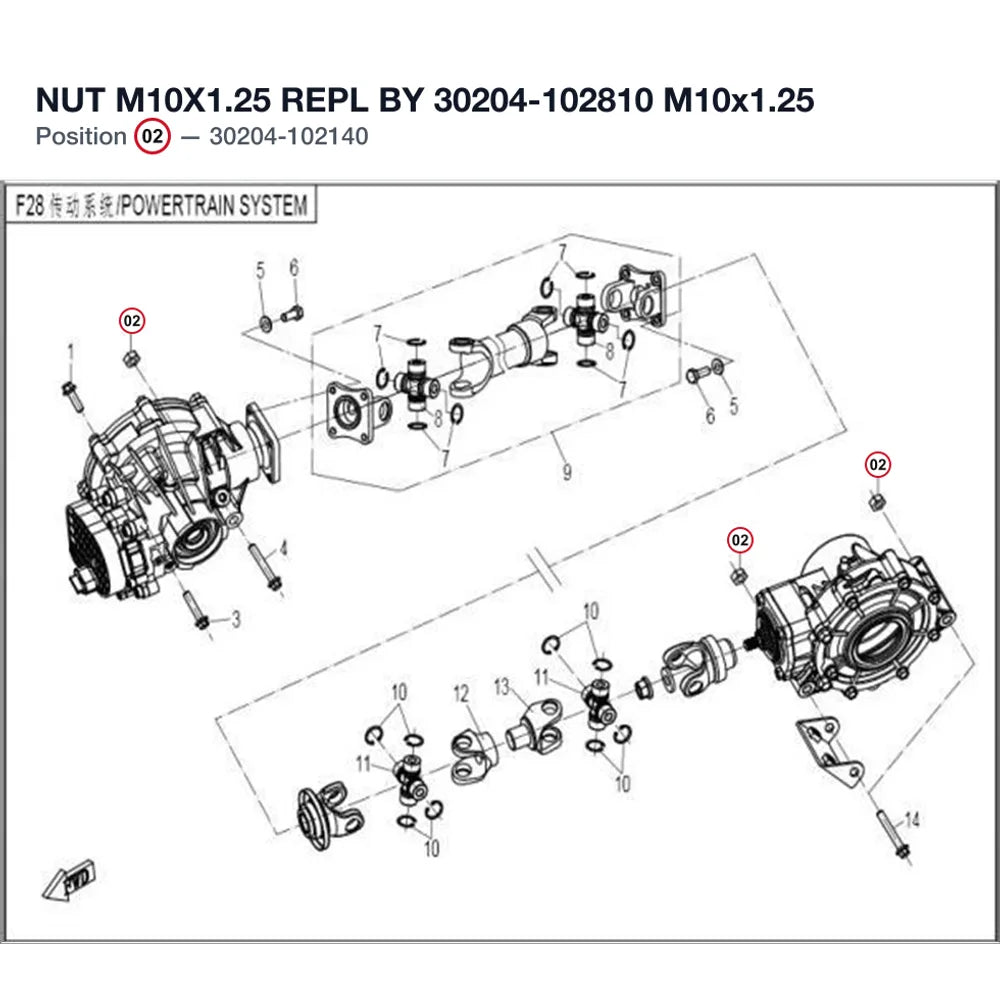 NUT M10X1.25 REPL BY 30204-102810 product image