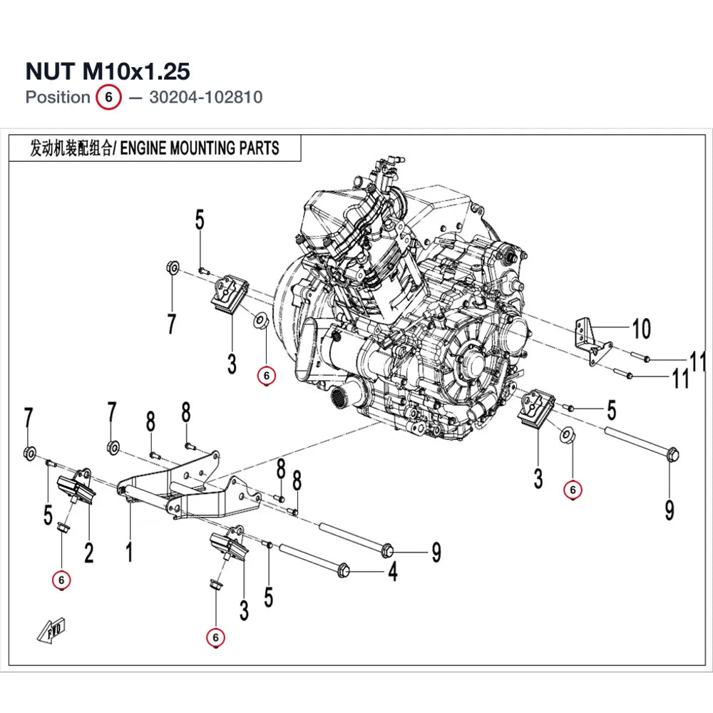 NUT M10X1.25 product image