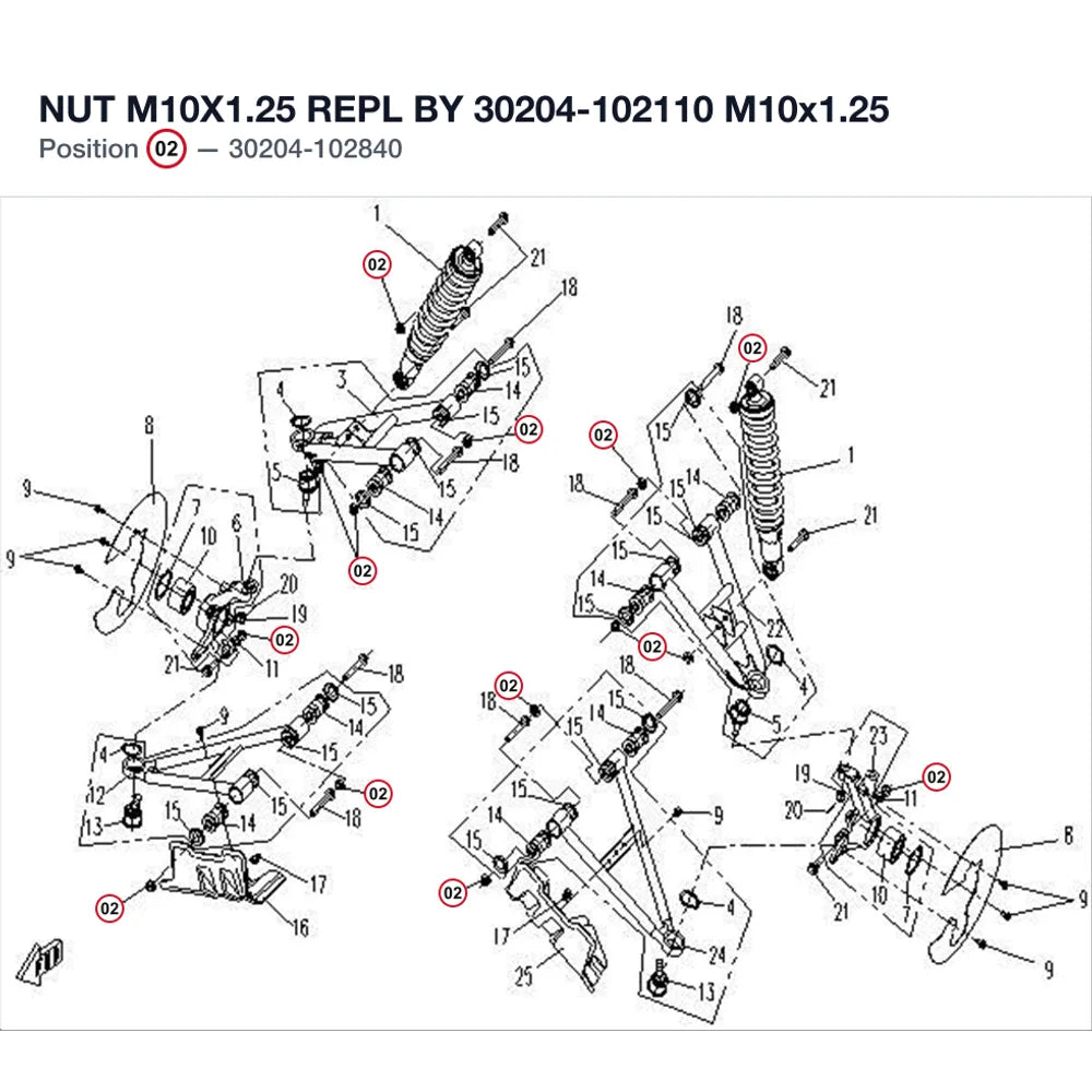 NUT M10X1.25 REPL BY 30204-102110 product image