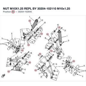 NUT M10X1.25 REPL BY 30204-102110 product image