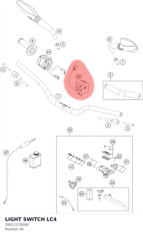 Diagram preview: LIGHT SWITCH LC4 (76011170000)