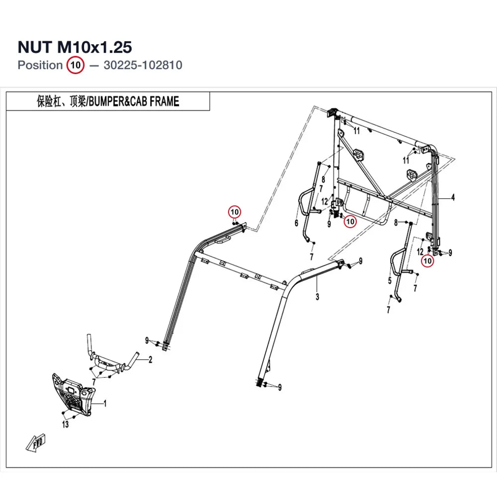 NUT M10X1.25 product image