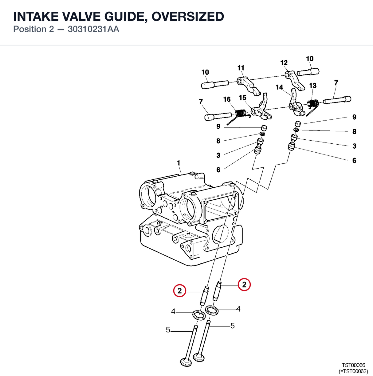 INTAKE VALVE GUIDE, OVERSIZED