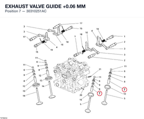 EXHAUST VALVE GUIDE +0.06 MM 30310251AC diagram position