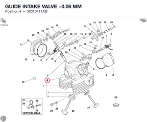 GUIDE INTAKE VALVE +0.06 MM 30310411AB diagram position