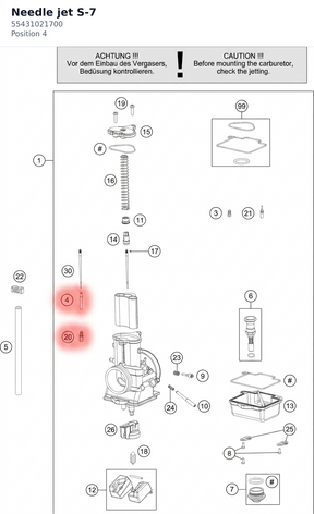 Diagram preview: Needle jet S-7 (55431021700)