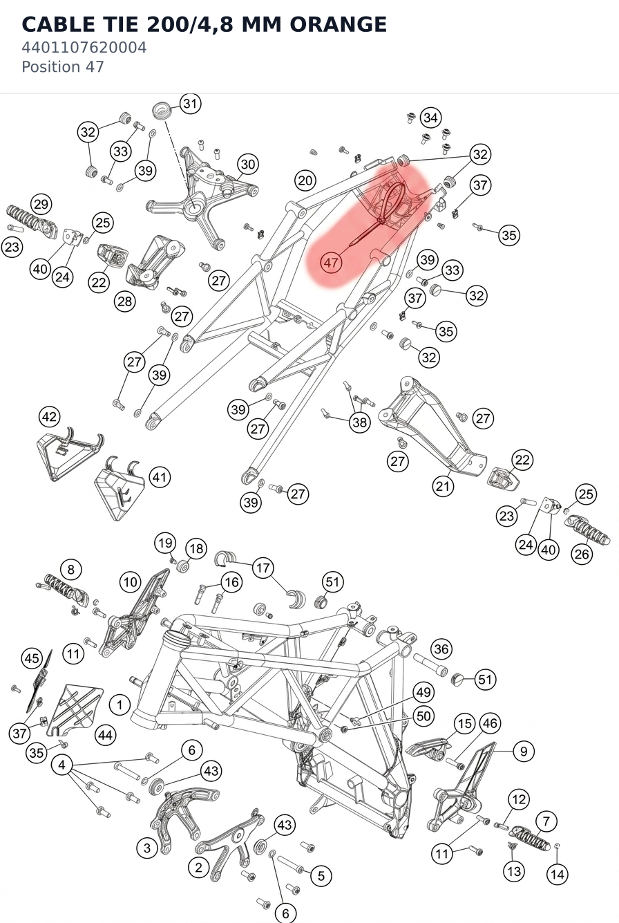 Diagram preview: CABLE TIE 200/4,8 MM ORANGE (4401107620004)