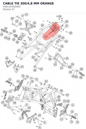 Diagram preview: CABLE TIE 200/4,8 MM ORANGE (4401107620004)
