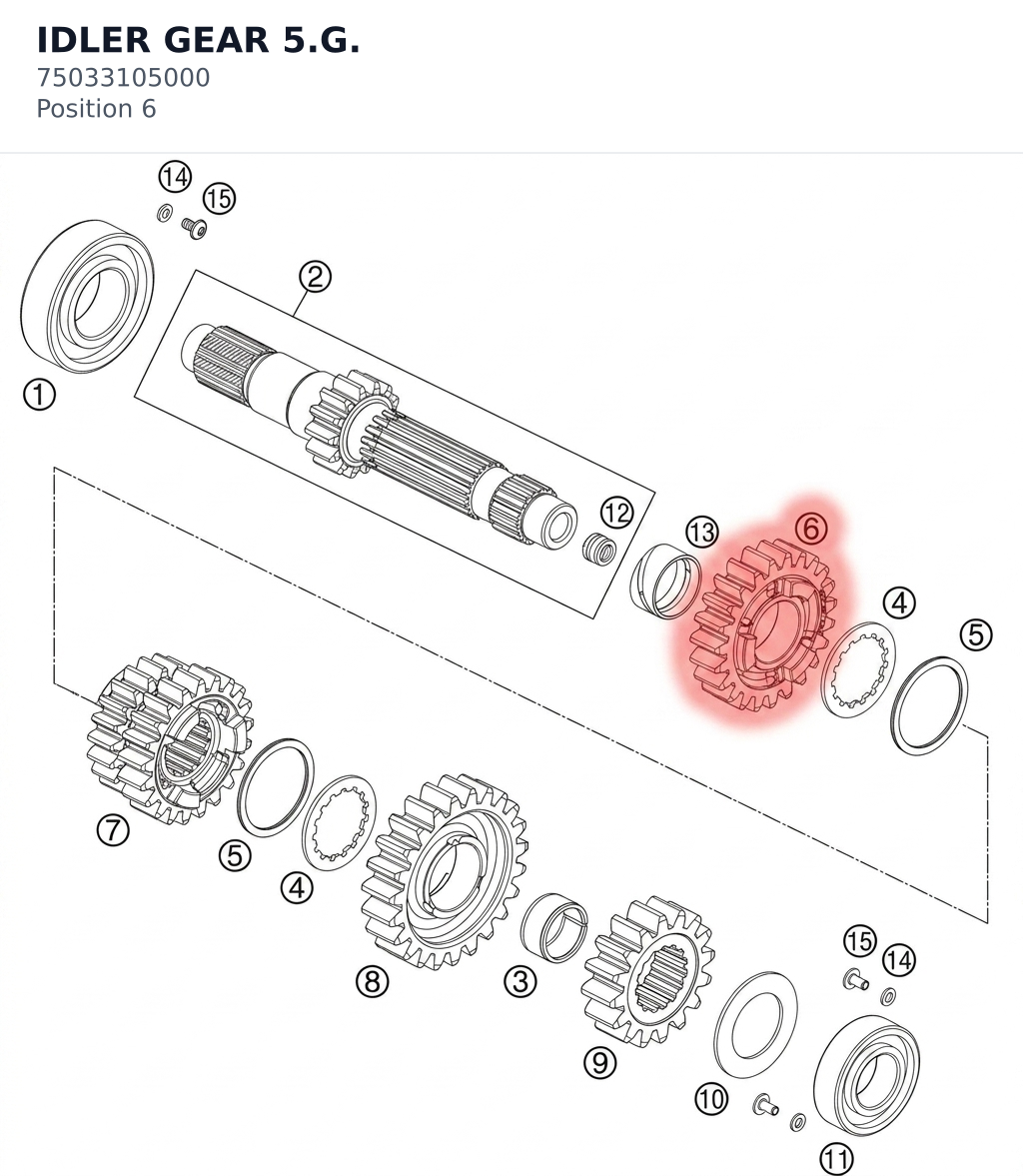 Diagram preview: IDLER GEAR 5.G. (75033105000)