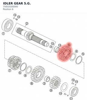 Diagram preview: IDLER GEAR 5.G. (75033105000)
