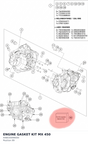 Diagram preview: ENGINE GASKET KIT MX 450 (A48030099000)