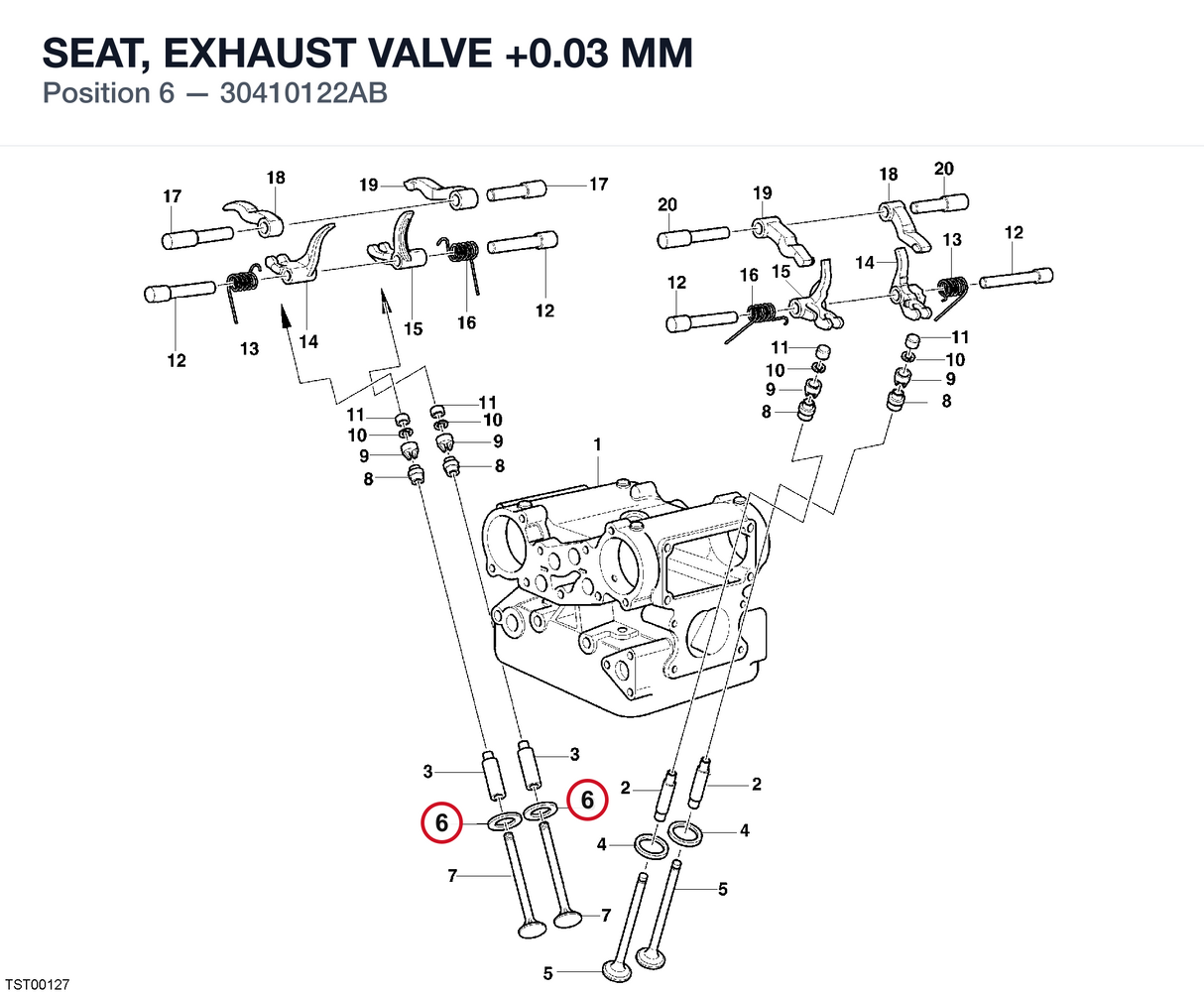 SEAT, EXHAUST VALVE +0.03 MM