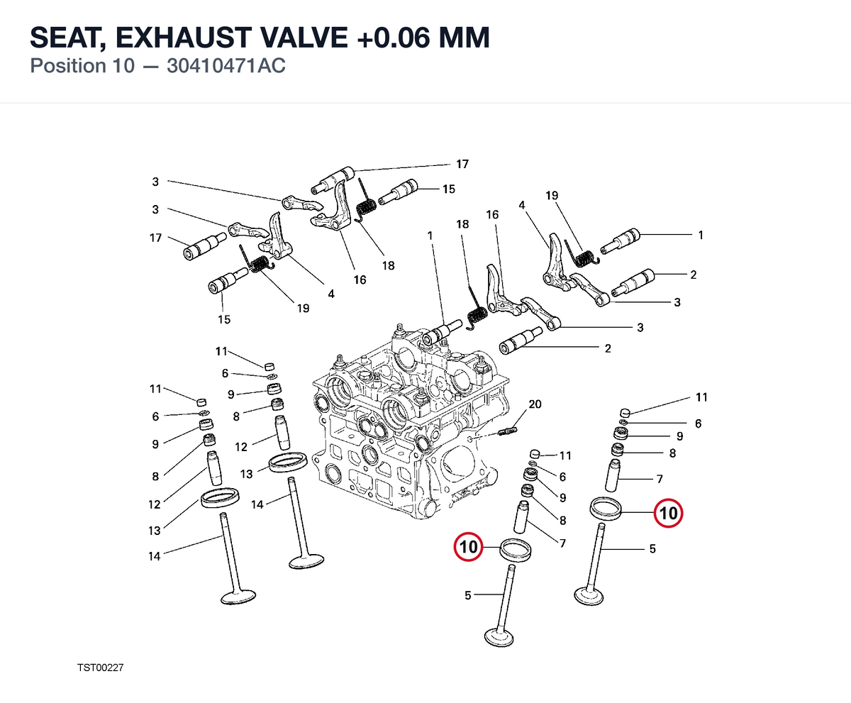 SEAT, EXHAUST VALVE +0.06 MM