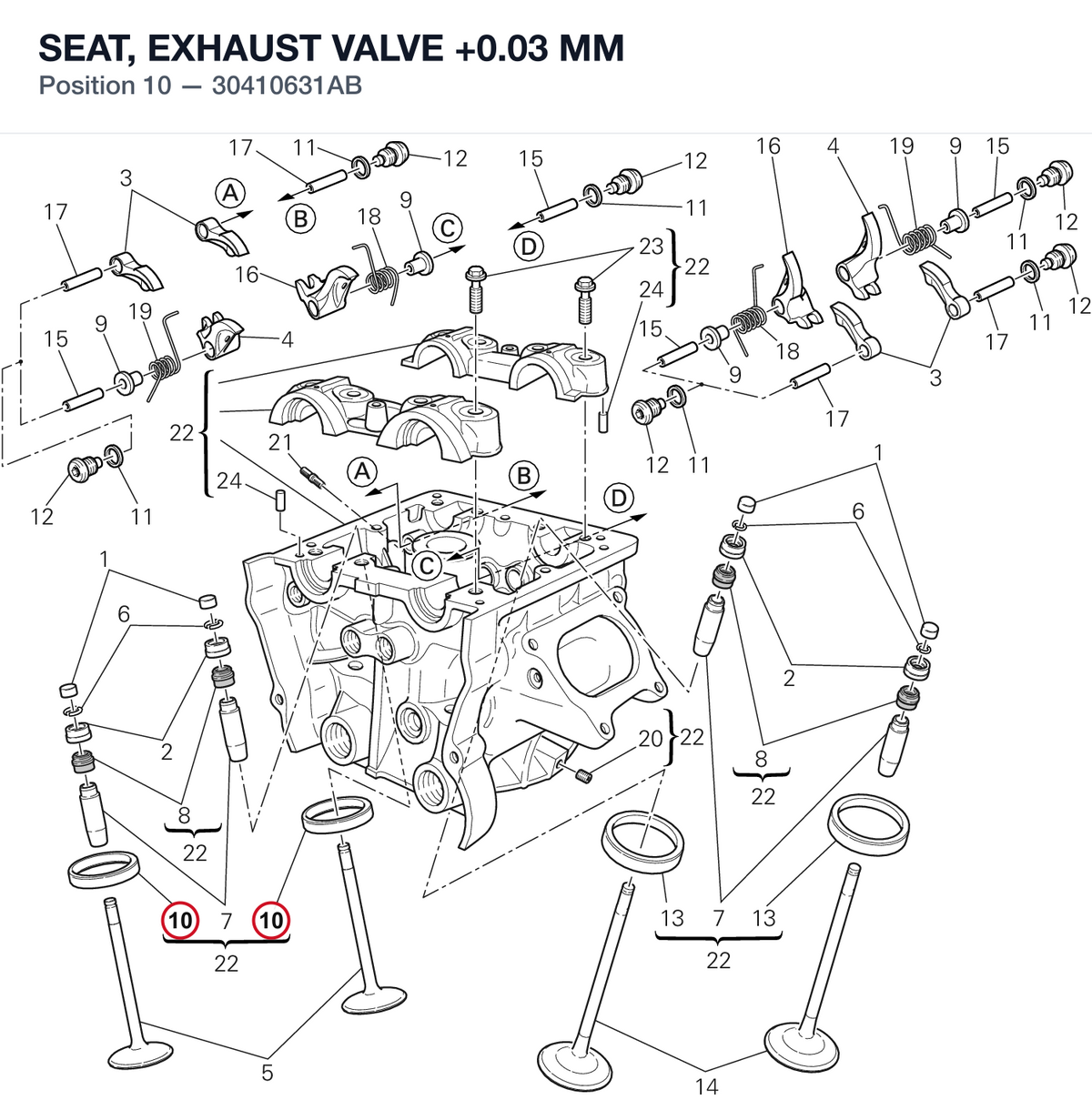 SEAT, EXHAUST VALVE +0.03 MM