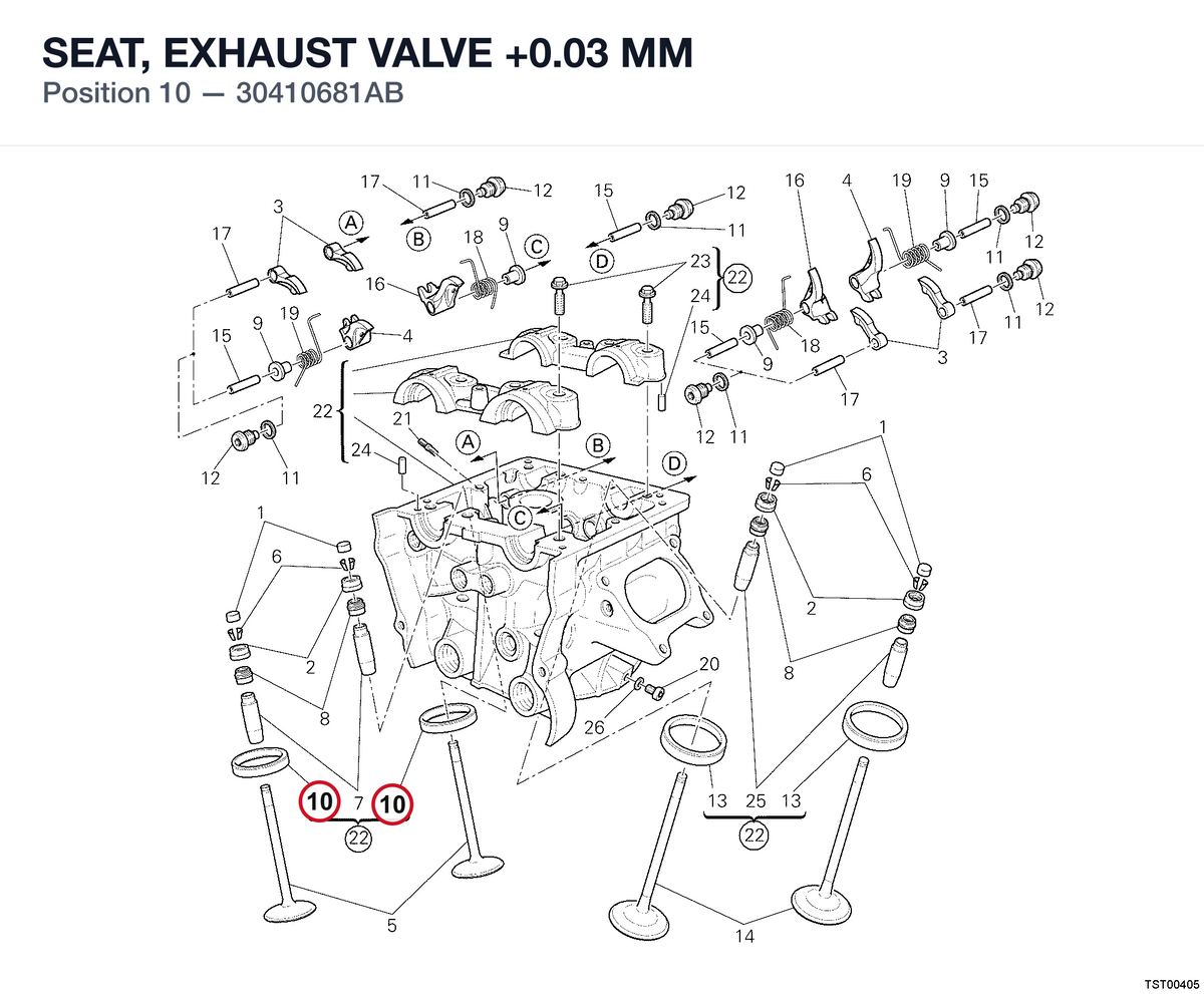 SEAT, EXHAUST VALVE +0.03 MM