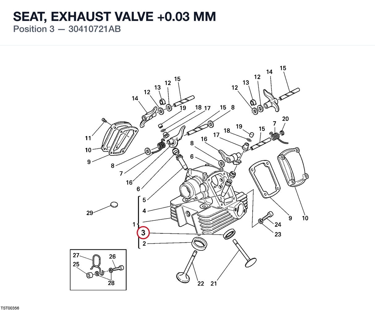 SEAT, EXHAUST VALVE +0.03 MM