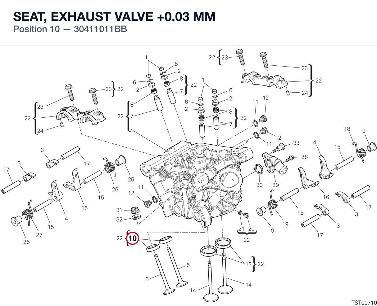 SEAT, EXHAUST VALVE +0.03 MM