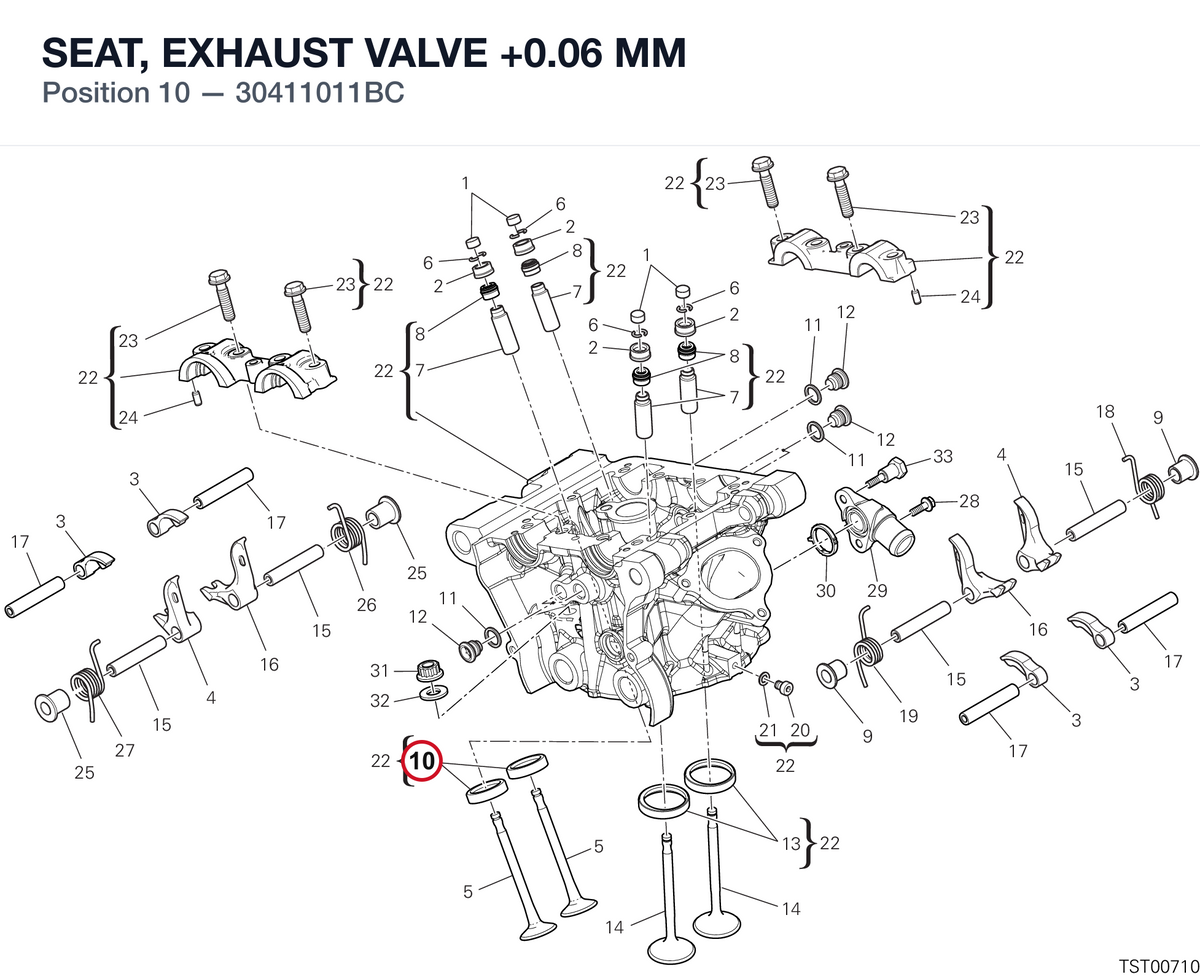 SEAT, EXHAUST VALVE +0.06 MM