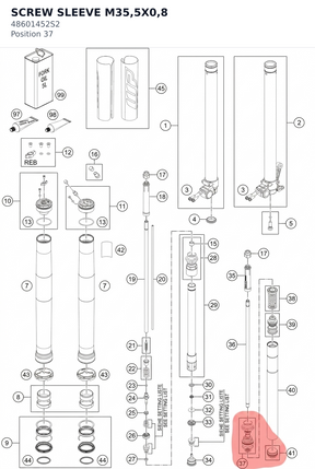 Diagram preview: SCREW SLEEVE M35,5X0,8 (48601452S2)