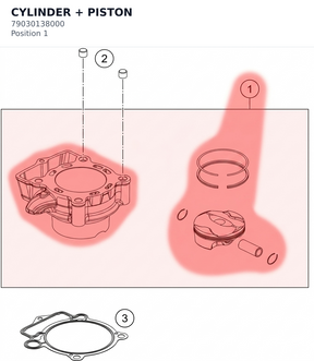 Diagram preview: CYLINDER + PISTON (79030138000)