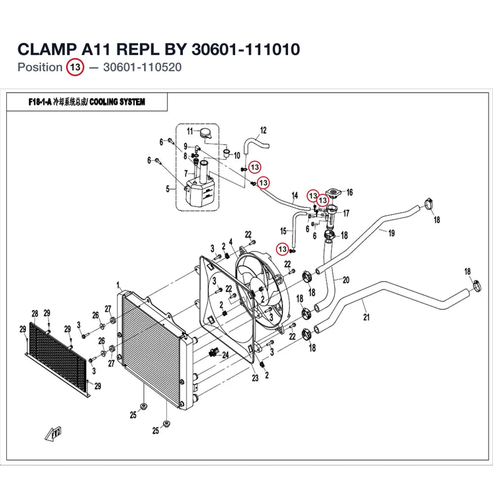 CLAMP A11 REPL BY 30601-111010 product image