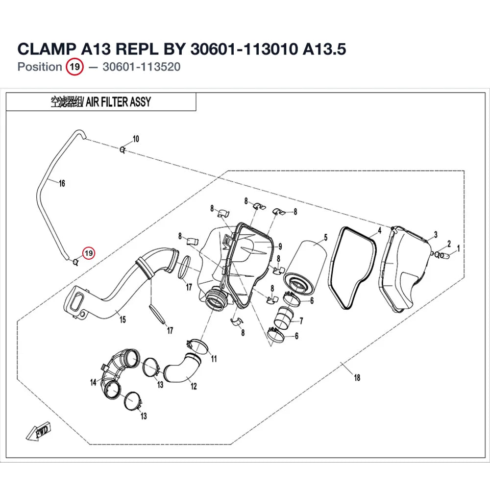 CLAMP A13 REPL BY 30601-113010 product image