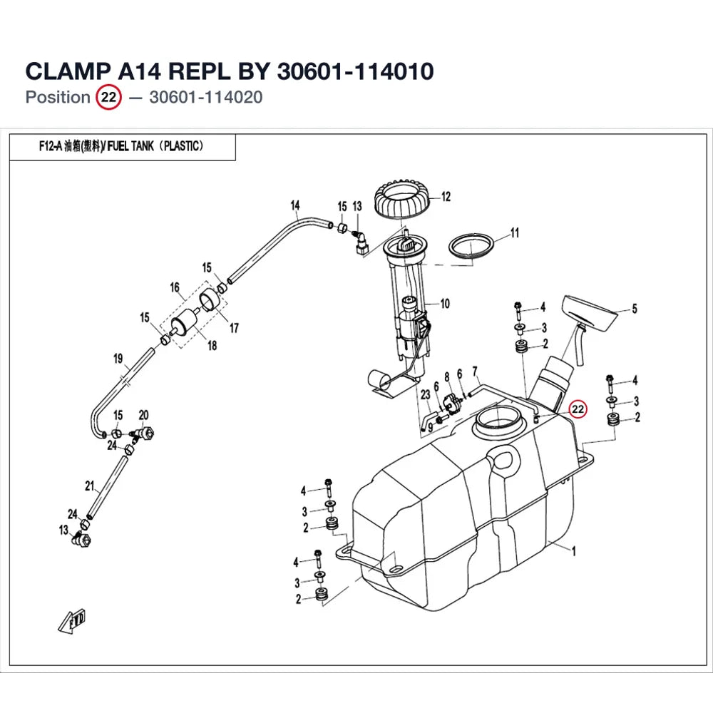 CLAMP A14 REPL BY 30601-114010 product image