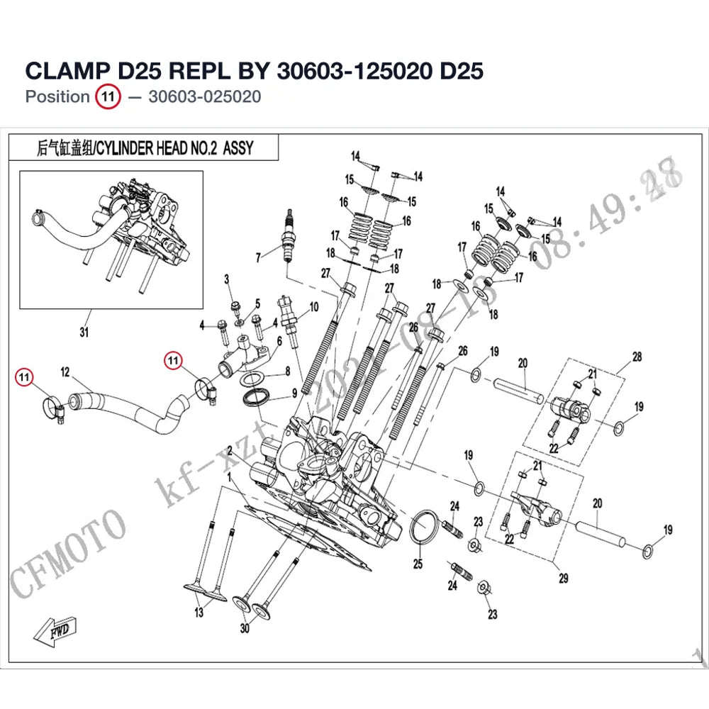 CLAMP D25 REPL BY 30603-125020 product image