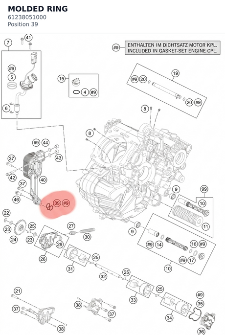 Diagram preview: MOLDED RING (61238051000)