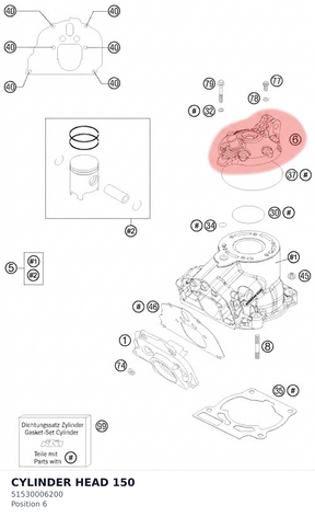 Diagram preview: CYLINDER HEAD 150 (51530006200)