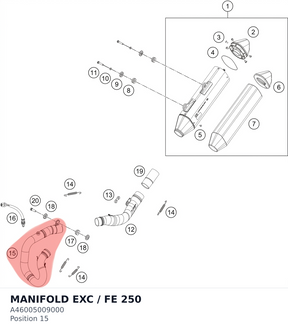 Diagram preview: MANIFOLD EXC / FE 250 (A46005009000)