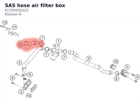 Diagram preview: SAS hose air filter box (61705035223)