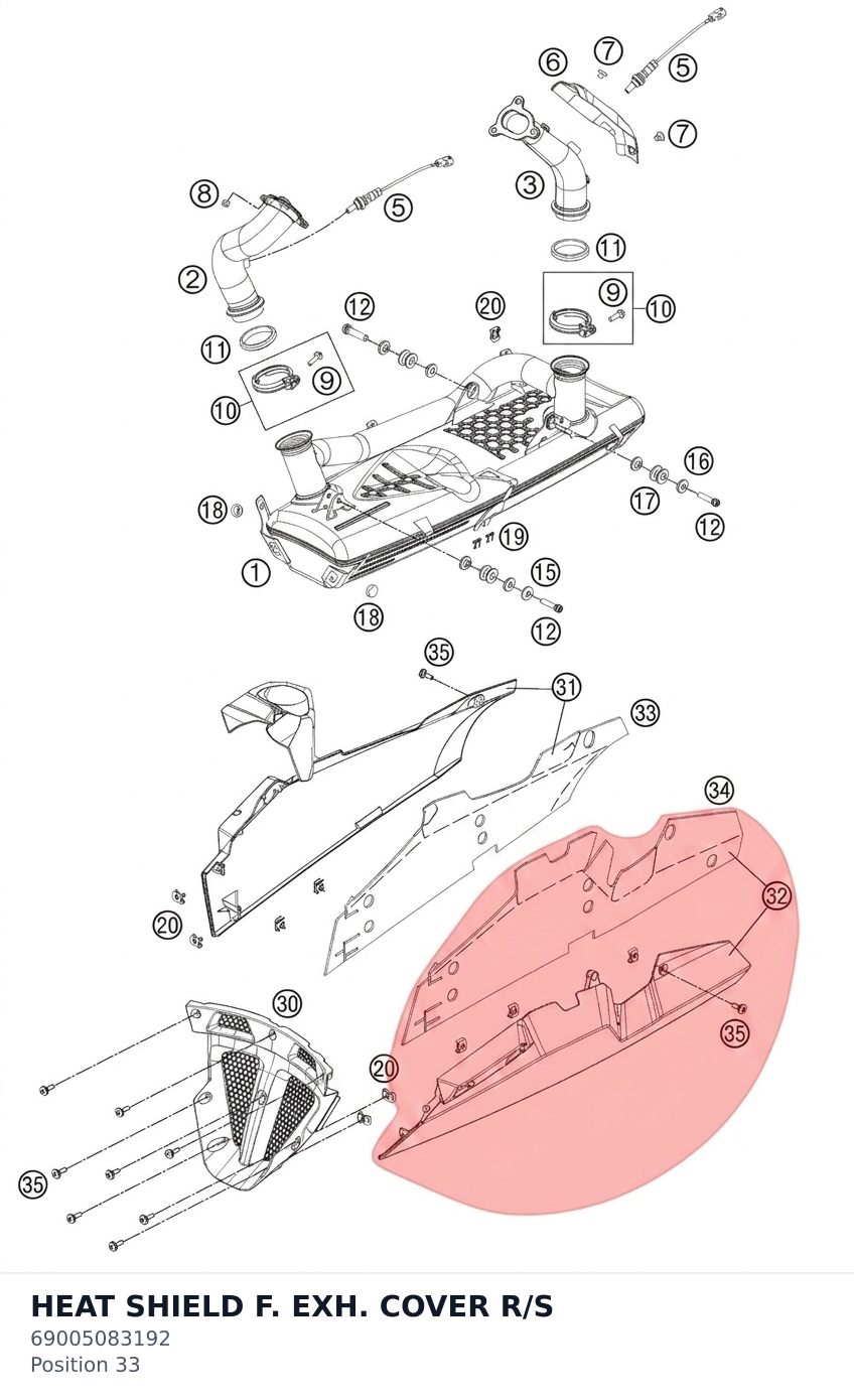 Diagram preview: HEAT SHIELD F. EXH. COVER R/S (69005083192)