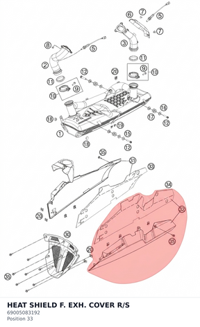 Diagram preview: HEAT SHIELD F. EXH. COVER R/S (69005083192)