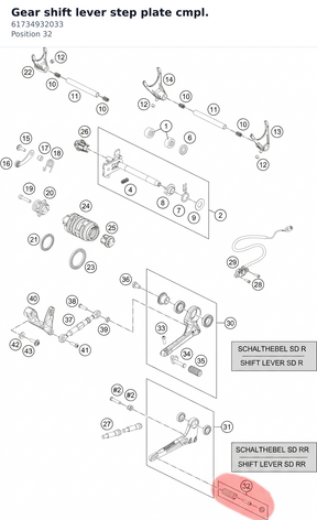 Diagram preview: Gear shift lever step plate cmpl. (61734932033)