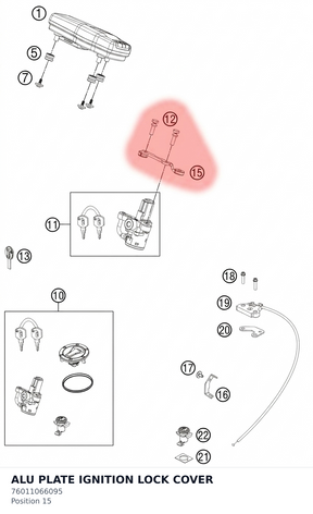 Diagram preview: ALU PLATE IGNITION LOCK COVER (76011066095)