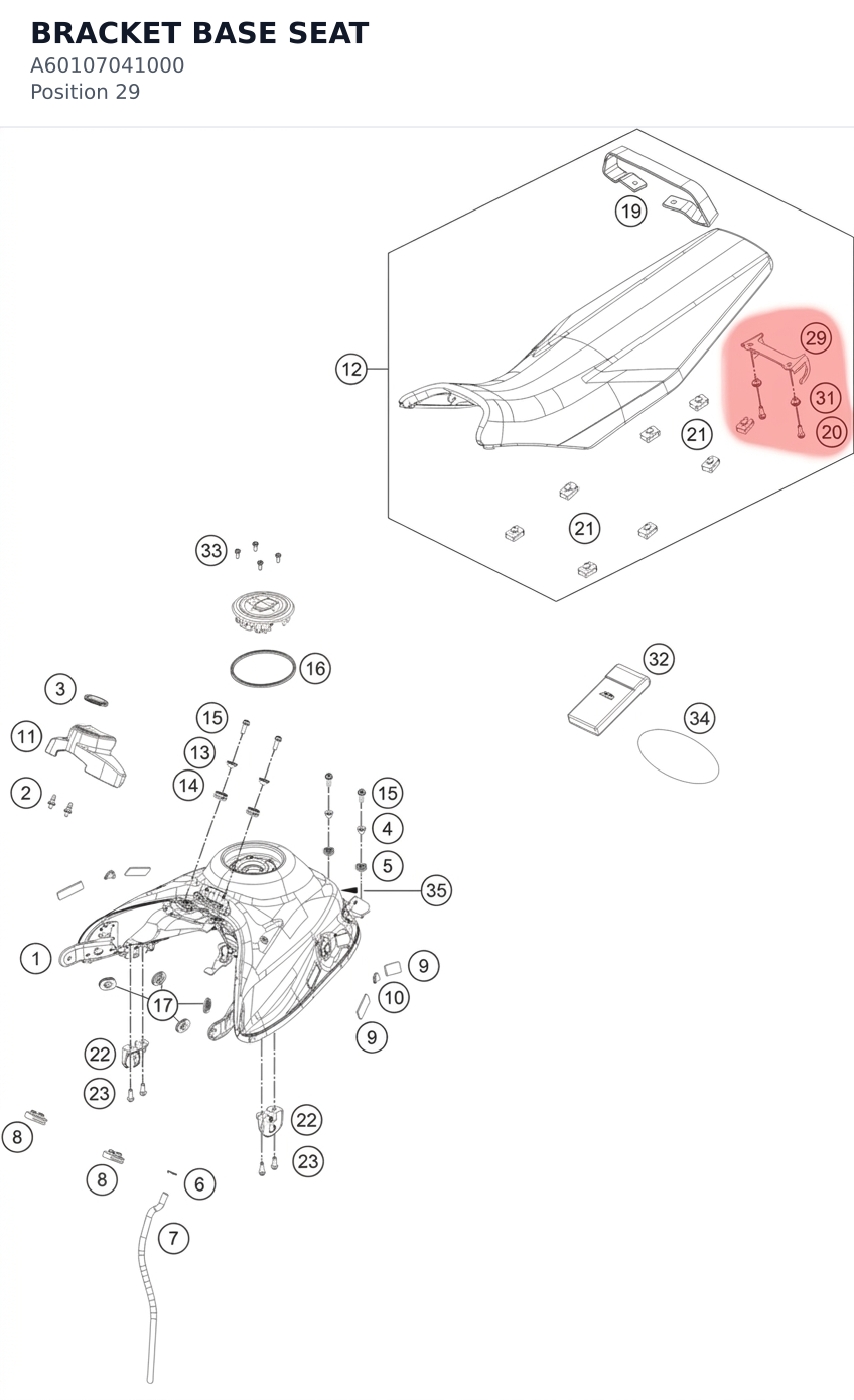 Diagram preview: BRACKET BASE SEAT (A60107041000)