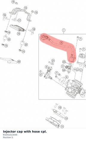 Diagram preview: Injector cap with hose cpl. (93241013044)