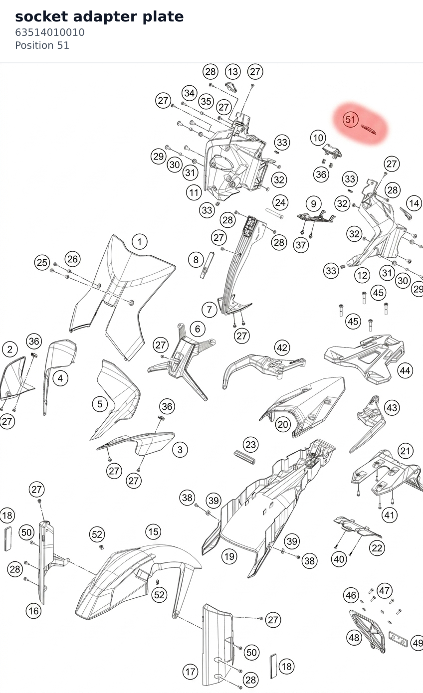 Diagram preview: socket adapter plate (63514010010)