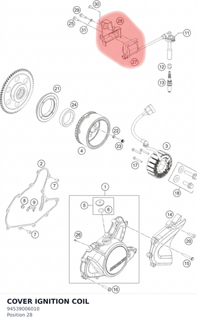 Diagram preview: COVER IGNITION COIL (94539006010)