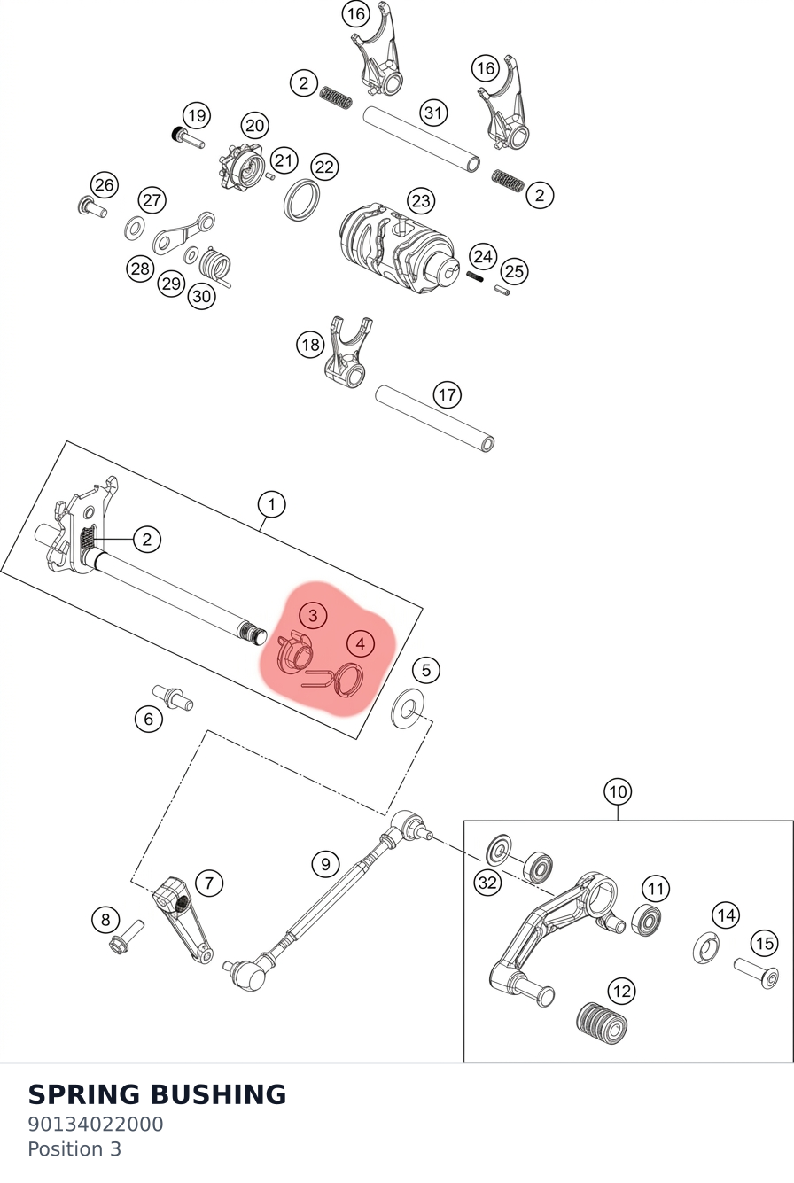 Diagram preview: SPRING BUSHING (90134022000)