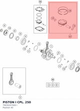 Diagram preview: PISTON I CPL. 250 (79030207000 I)