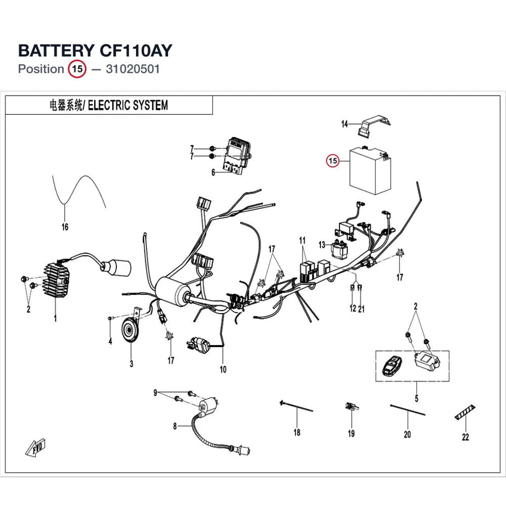 BATTERY CF110AY product image