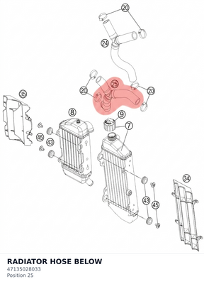 Diagram preview: RADIATOR HOSE BELOW (47135028033)