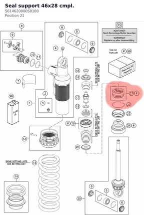 Diagram preview: Seal support 46x28 cmpl. (S614620000S0100)
