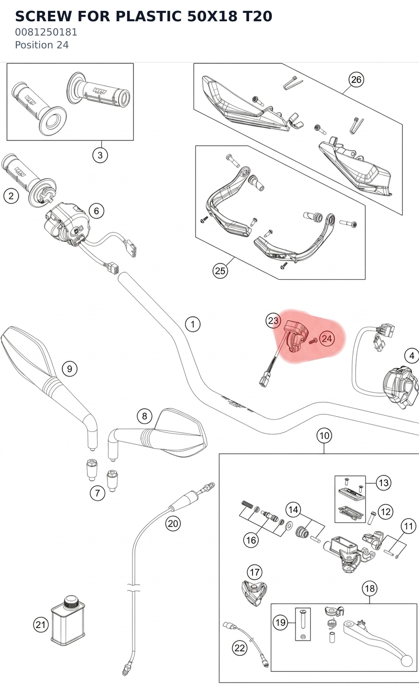 Diagram preview: SCREW FOR PLASTIC 50X18 T20 (0081250181)