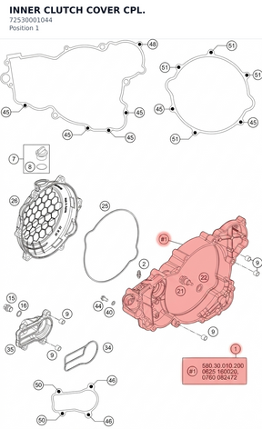 Diagram preview: INNER CLUTCH COVER CPL. (72530001044)