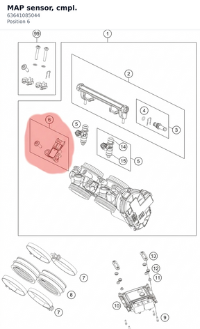 Diagram preview: MAP sensor, cmpl. (63641085044)