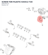 Diagram preview: SCREW FOR PLASTIC K45X12   T20 (0081045121)